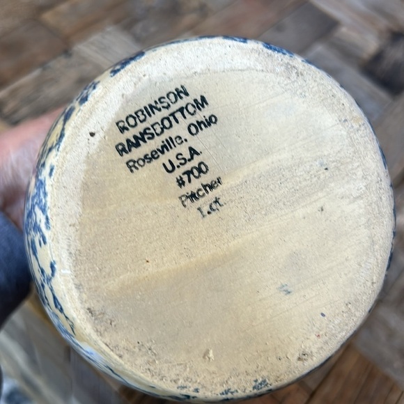 Robinson Ramsbottom Spongewear Pottery Pitcher 1 Quart - Picture 7 of 7